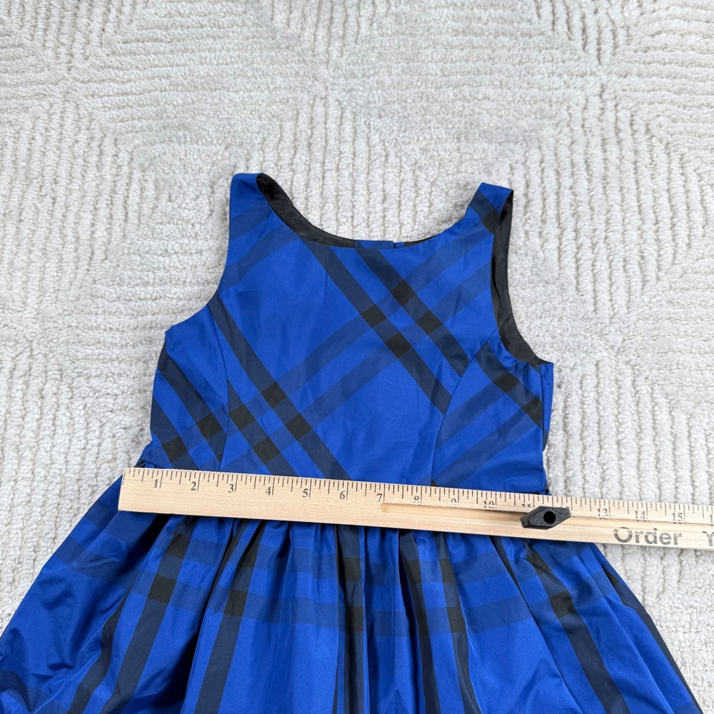 Polo Ralph Lauren Plaid Dress Girls 5 Blue Black Tartan Fit Flare Party Preppy - Picture 4 of 12